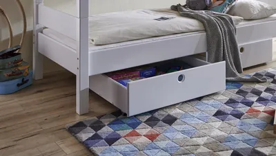 Produktbild von Schubladenset zu Etagenbett Steffan Buche massiv Weiß lackiert