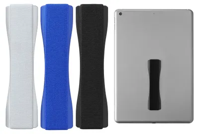 Produktbild von kwmobile 3x Tablet Fingerhalter Griff Halter - Selbstklebende Tablet PC Fingerhalterung kompatibel mit iPad Samsung Sony Tablets - Schwarz Dunkelblau