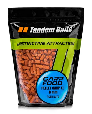 Produktbild von Tandem Baits Carp Food XL Pellet Erdmandel Tigernüsse, Karpfen-Pellets, Karpfen Angeln ohne Mühe, Köder zum Große-Fische-Angeln, Karpfenzubehör für Profis & Hobby-Angler, Angelfutter 8 mm 1 kg