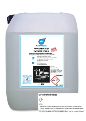 Produktbild von KaiserRein Abflussreiniger & Rohrreiniger 10 L Kanister Profi Rohrreiniger flüssig & Chlorfrei, Abflussreiniger flüssig