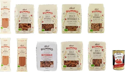 Produktbild von Italian Gourmet Vollkorn Pasta Set 10 x 500 g Mix italienische Hartweizen Nudeln Integrale Lenta Lavorazione + Italian Gourmet Polpa 400 g
