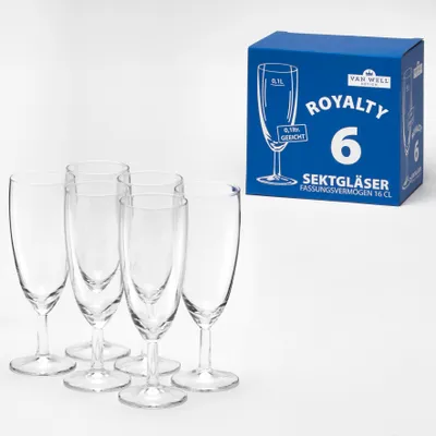 Obrázek produktu pro Van Well Royalty Sektglas 0,1 l geeicht 6er Set