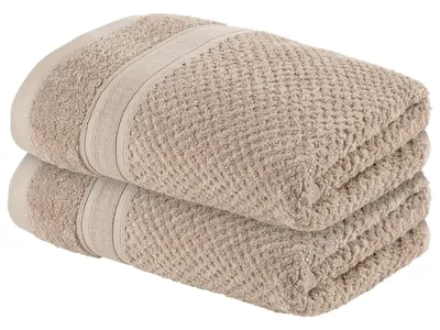 Produktbild von LIVARNO home Frotteehandtuch Handtuch Tuch Badetuch , 50 x 100 cm, 2 Stück, Farbe: hellbraun