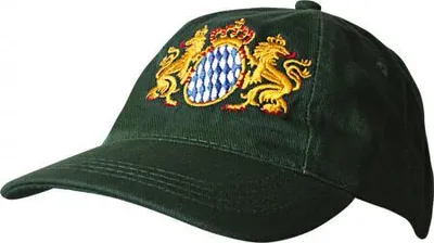 Produktbild von Baseballcap mit Einstickung - Bayernwappen mit goldenen Löwen - 68564 grün