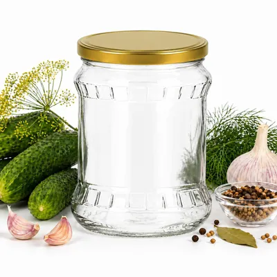 Produktbild von MIKONI Einweckgläser | 24 Stück | 500 ml | GOLD Deckel | Einmachgläser, Vorratsgläser, Einmachglas, 0.5 L Marmeladengläser, Sturzgläser, Gurkengläser