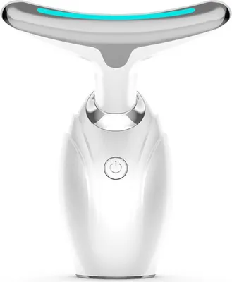 Image de INF Masseur de Cou Blanc EMS, LED et Vibrations Soniques pour le Rajeunissement