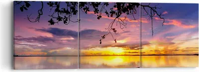 Produktbild von Bild auf Leinwand - Leinwandbild - Boot Sonnenuntergang See Himmel - 90x30cm - Wand Bild - Wanddeko - Leinwanddruck - Bilder - Kunstdruck - Wanddekoration - Leinwand bilder - Wandkunst - CA90x30-2967
