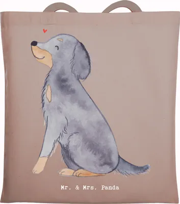 Produktbild von Mr. & Mrs. Panda Shopping Tasche Gordon Setter Moment - Braun Pastell - Geschenk, Schultasche, Einkaufstasche, Jagdhund, Shetter, Tote Bag, Jutebeutel