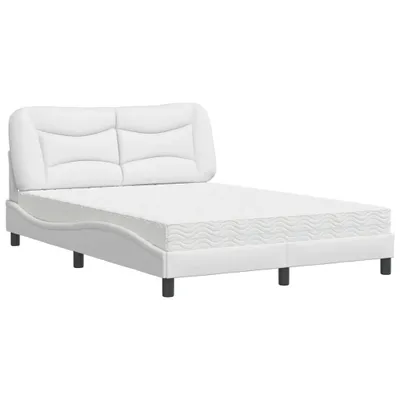 Produktbild von Bett mit Matratze "Hvar" Weiß 140x200 cm Kunstleder