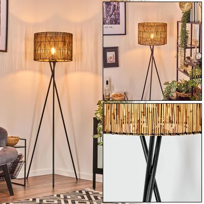 Produktbild von Obenetto Stehlampe aus Metall/Bambus in Schwarz/Natur