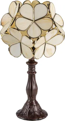 Productafbeelding van Clayre & Eef Tiffany tafellamp, 21x21x38 cm, beige, polyresin, bloemmotief