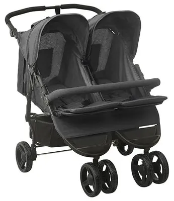 Produktbild von Geschwisterwagen, Zwillingskinderwagen, Geschwisterbuggy, Double Stroller, Doppelkinderwagen, Anthrazit Stahl