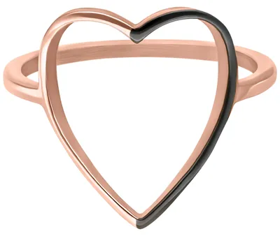 Produktbild von Wildcat Ring - 2 Coloured Heart Ring - Roségold, 17,0 mm - Chirurgenstahl 316L - wasserfest, langlebig, hautverträglich, Roségold
