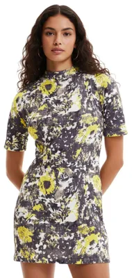 Produktbild von Desigual Damen Mineral Mini Grau Gelb Kleid S