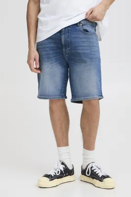 Image de !SOLID SDRYAN - Short en jean pour homme, coupe droite, en coton mélangé