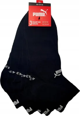 Produktbild von Puma Quarter Socken 3er Pack knöchelhoch Sportsocken Herren Damen 3er Pack Baumwolle, Schwarz, 43-46