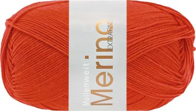 Produktbild von Lana Grossa MEILENWEIT 100 g MERINO EXTRAFINE weiche 4-fach Merino-Sockenwolle 420 m Farbe 2463 - Kürbisrot