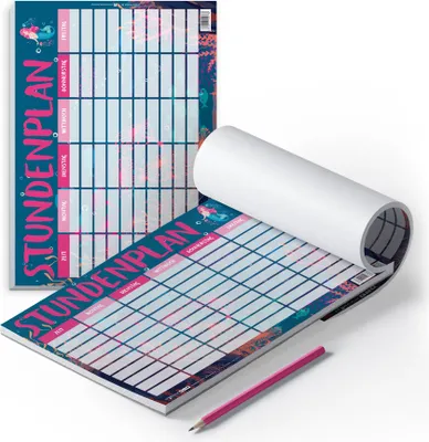 Produktbild von itenga Stundenplan Block 25 Blatt Motiv Meerjungfrau DIN A4