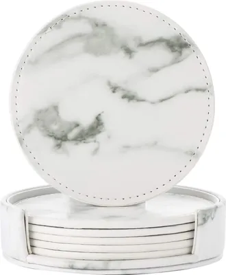 Obrázok produktu pre INF Podložky pod poháre 6-baleniePolyuretánkože Marble White