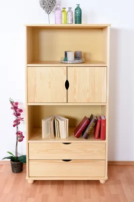 Produktbild von Regal - 80 cm breit, Kiefer Holz-Massiv, Farbe: Natur