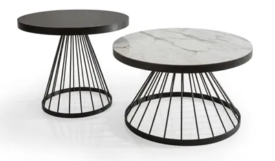 Productafbeelding van 2 moderne salontafels met een stijlvol design, ideaal voor elegante woonkamers
