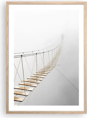 Produktbild von Gerahmtes Poster - Rahmen in heller Eiche - Brücke ausgesetzt Nebel - 50x70 cm - Wand Bild - Wanddeko - Wandbilder - Kunstposter - Wandposter - Bilderrahmen - Bilder - Kunstdruck - P2NPA50x70-5018