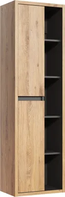 Produktbild von Hochschrank DANZIG-56 in Shetland Eiche Nb. mit Graphitgrau, B/H/T: ca. 50/170/33 cm