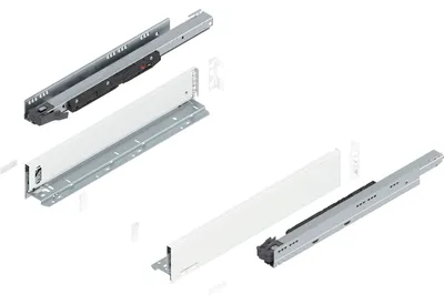 Produktbild von Blum Legrabox pure H M Schubladenschienen Set | 1 Paar, 70kg 500mm | Tip On Vollauszug, seidenweiß