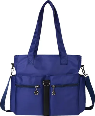 Productafbeelding van Grote Dames Tote Tas met Veel Vakken - Waterdichte Nylon Schoudertas voor Werk en Reizen