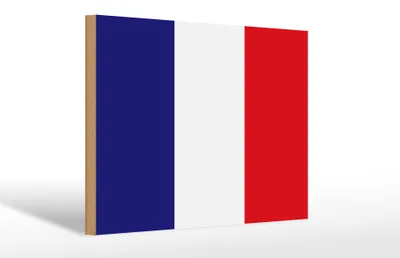 Produktbild von Holzschild Flagge Frankreichs 30x20cm Flag of France