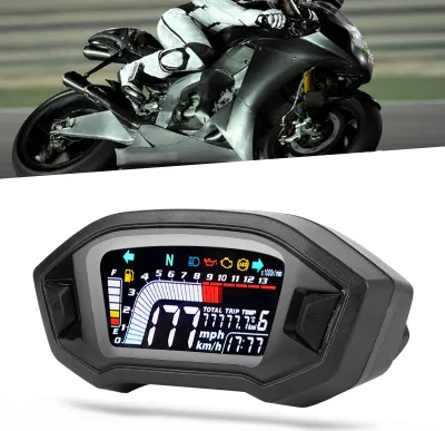 Image de Compteur kilométrique LCD pour moto, indicateur de vitesse étanche pour motos 1, 2 ou 4 cylindres