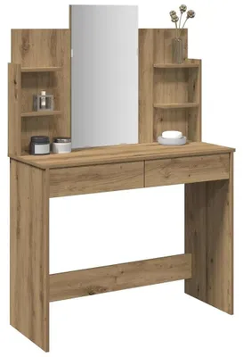 Produktbild von vidaXL Schminktisch mit Spiegel Artisan-Eiche 96x39x142 cm