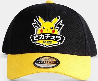 Produktbild von Pokémon Baseball Cap Snapback - Pikachu Olympics Team, verstellbar, schwarz/gelb, offiziell lizenziert, Uni, Baumwolle/Polyacryl