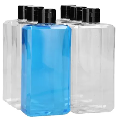 Productafbeelding van Set van 6 Transparante PET Flessen met Klepdop