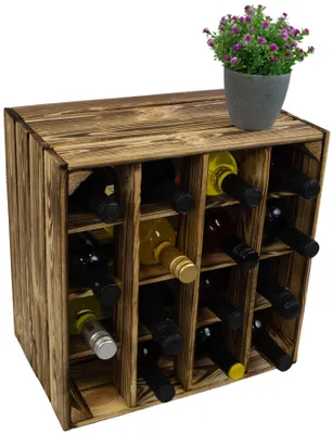 Produktbild von Geflammtes Weinregal für 16 Flaschen, 40x40x27 cm, unendlich erweiterbar