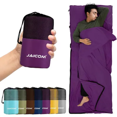 Produktbild von Hüttenschlafsack Ultraleicht Mikrofaser Violett 220 x 90 cm