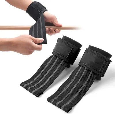 Produktbild von Lifting-Straps und Handgelenkbandagen für Krafttraining - Fitness, Bodybuilding, Powerlifting, CrossFit - Gymzubehör für Frauen und Männer