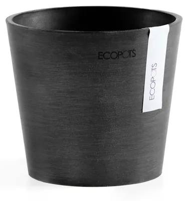 Produktbild von Blumentopf Ecopots Amsterdam Mini Kunststoff matt Ø 13 cm H 11,4 cm dunkelgrau