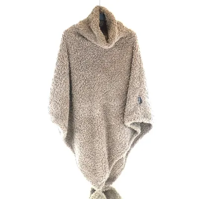 Produktbild von Unique living Poncho - taupe - 80 x 75 cm - Polyester - Kapuzenpulli/Pullover - Fleece kariert