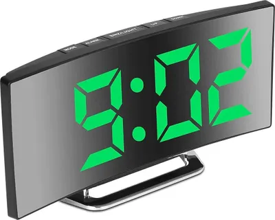 Produktbild von Digitaler Wecker für Schlafzimmer, 7-Zoll-LED-Spiegelbildschirm, 2 Helligkeitsstufen, 12/24 Std., Temperatur, Datum, Nachtlicht