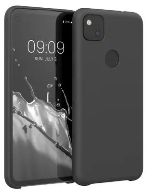 Produktbild von kwmobile Handyhülle für Google Pixel 4a Hülle - Case Silikon - Kabelloses Laden - Schutzhülle Cover in Schwarz matt