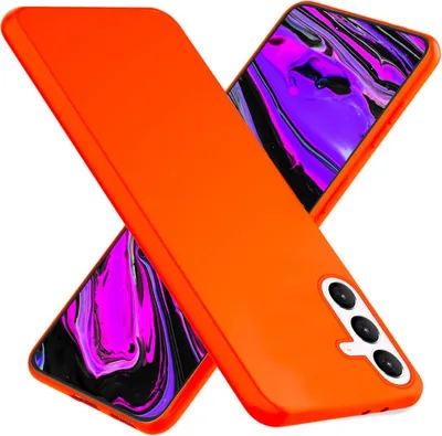 Image de NALIA Housse silicone fluo pour Samsung Galaxy S24, Housse de protection fluo multicolore orange
