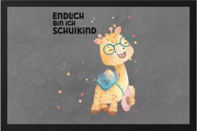 Produktbild von Endlich bin ich Schulkind Fußmatte Süße Giraffe Einschulung Erstklässler