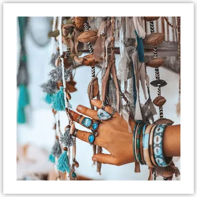 Produktbild von Poster - Poster ohne Rahmen - Hand Schmuck ethnisch - 50x50 cm - Wand Bild - Wanddeko - Wandbilder - Kunstposter - Wandposter - Bilder - Kunstdruck - Wanddekoration - Wandbild - P2XAC50x50-5107