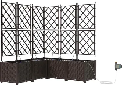 Produktbild von vidaXL Garten-Pflanzgefäß 5 pcs Braun 120 x 120 x 142 cm Kunststoff