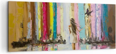 Produktbild von Bild auf Leinwand - Leinwandbild - Mädchen Vogel - 100x40cm - Wand Bild - Wanddeko - Wandbilder - Leinwanddruck - Bilder - Kunstdruck - Wanddekoration - Leinwand bilder - Wandkunst - AB100x40-3441