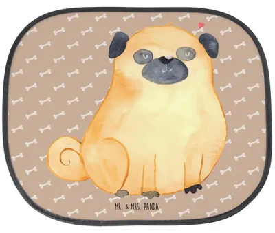 Produktbild von Mr. & Mrs. Panda Sonnenschutz Auto Mops - Hundeglück - Geschenk, Liebe, Sprüche, Sonnenblende, Hundeliebe, Hund, Knuffig, für, saugnapf