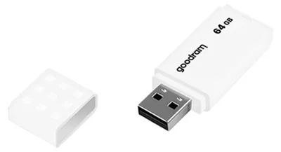 Produktbild von Goodram UME2, 64 GB, USB Typ-A, 2.0, 20 MB/s, Kappe, Weiß