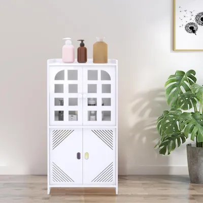 Produktbild von Badezimmerregal Standregal Schrank Weiß 30 x 22 x 75 cm