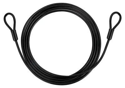 Image de Câble en acier en boucle, avec œillets, longueur 2 mètres, épaisseur 4 mm, gaine en plastique, couleur noire